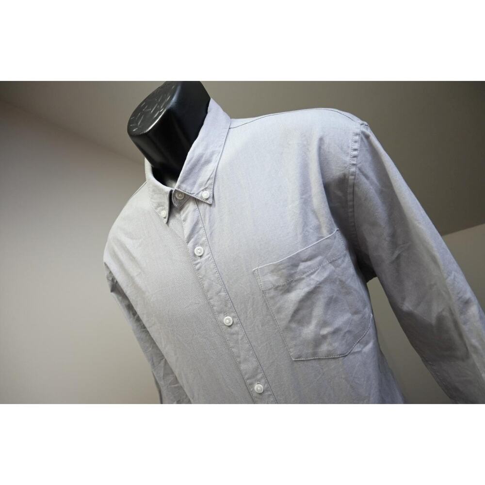 Topman Dress Shirt Gray Long Sleeve Stretch Casual Button Up Mens Sz XL